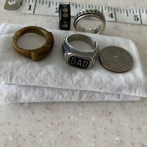 4 Men’s Rings Lot Bundle